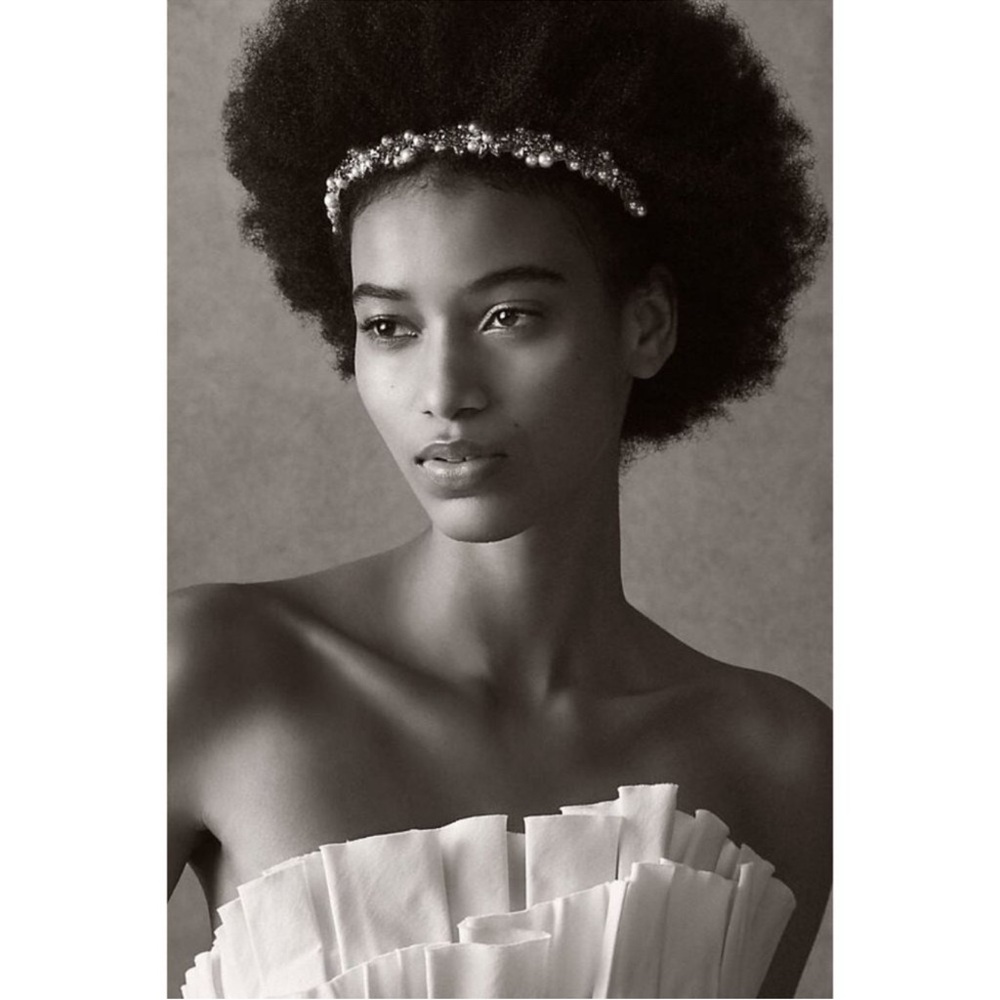 New🌟Deepa Gurnani Peony Crystal Pearl Headband Bridal Wedding Hair Accessory